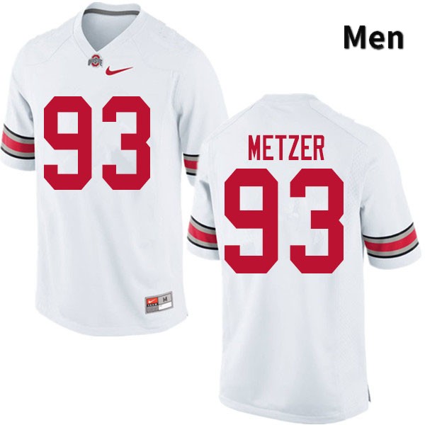 Ohio State Buckeyes Jake Metzer Men's #93 White Authentic Stitched College Football Jersey